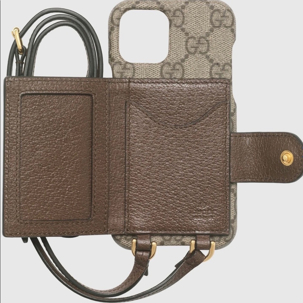 GUCCI UNISEX IPHONE 12 PRO MAX OPHIDIA WALLET CASE ON A LEATHER STRAP - Picture 15 of 16